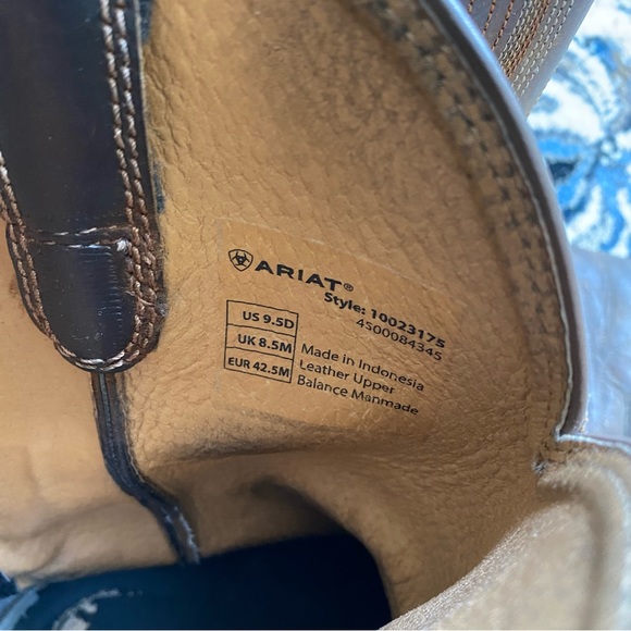 Ariat Brown Size 9.5 D Men Leather Work Western Square Toe Cowboy Boots - Picture 5 of 8